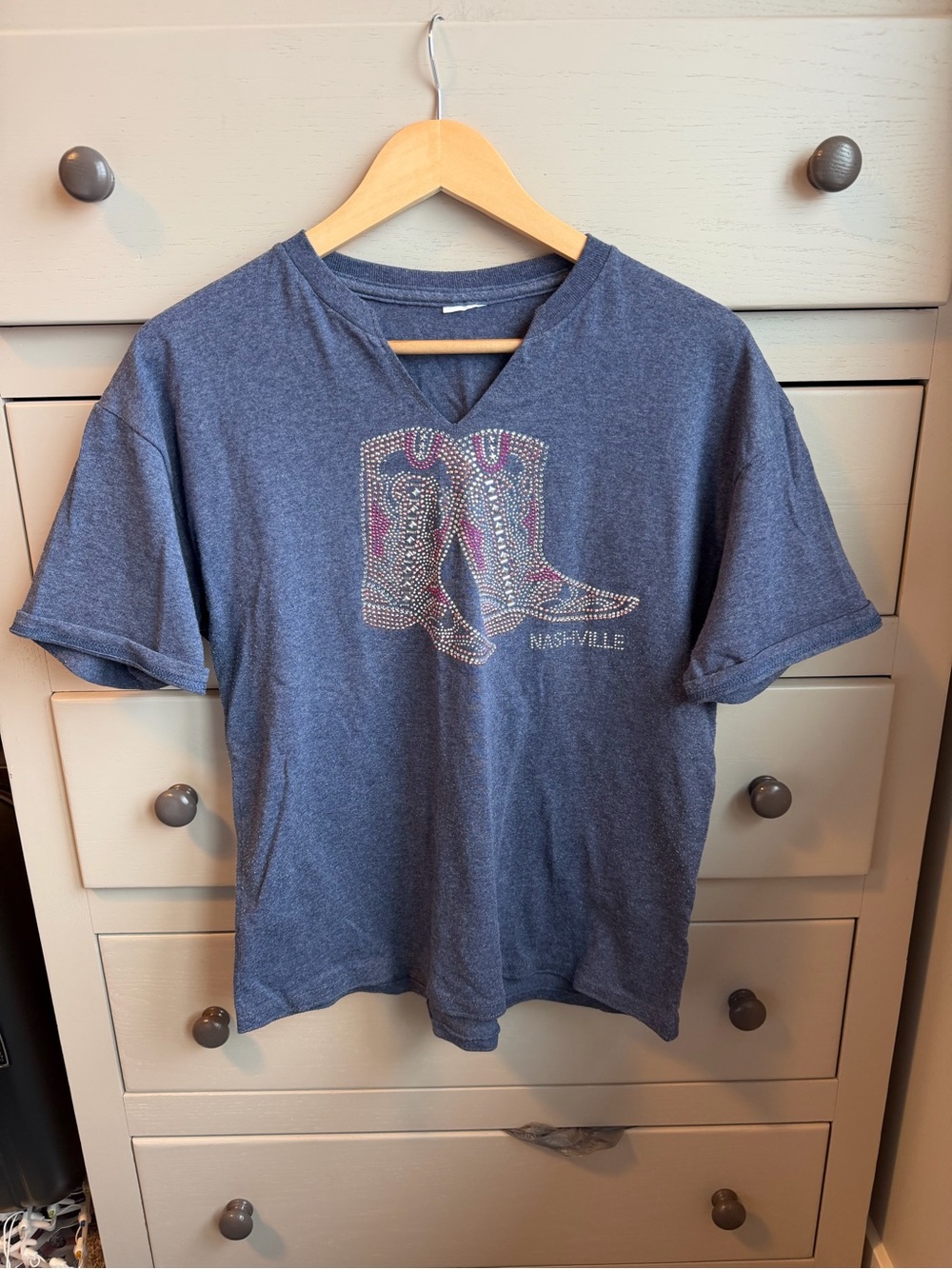 Vintage Western Nashville Rhinestone Cowboy Boot Tee